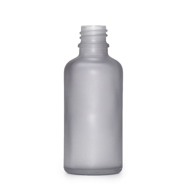 Flacon Compte-Gouttes en Verre Gris Givré 50ml - Sans Bouchon