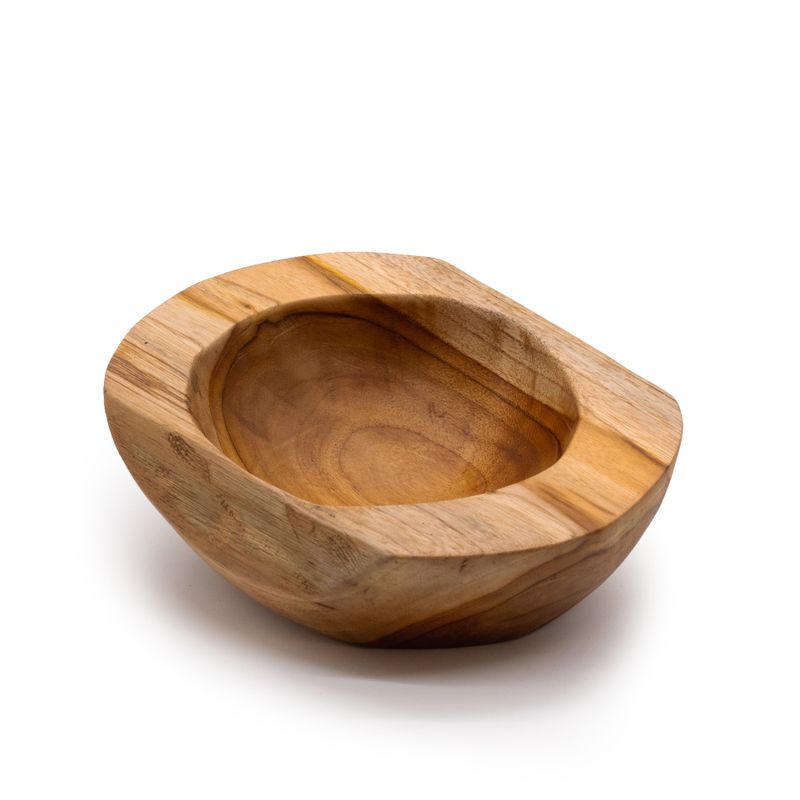 Bol Moyen en Bois de Teck de Forme Naturelle - 20x7 cm