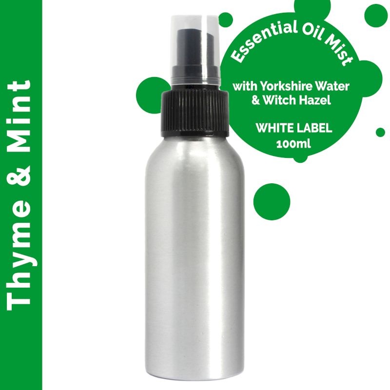 Brume d'Huiles Essentielles 100ml - Thym & Menthe - Marque Blanche