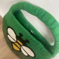 Sac Abeille en Laine Feutrée à l'Eau - Anse avec Fermeture Magnétique - Tons Verts de Jardin