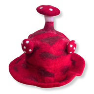 Chapeau Champignon en Feutre - Rouge Flamme