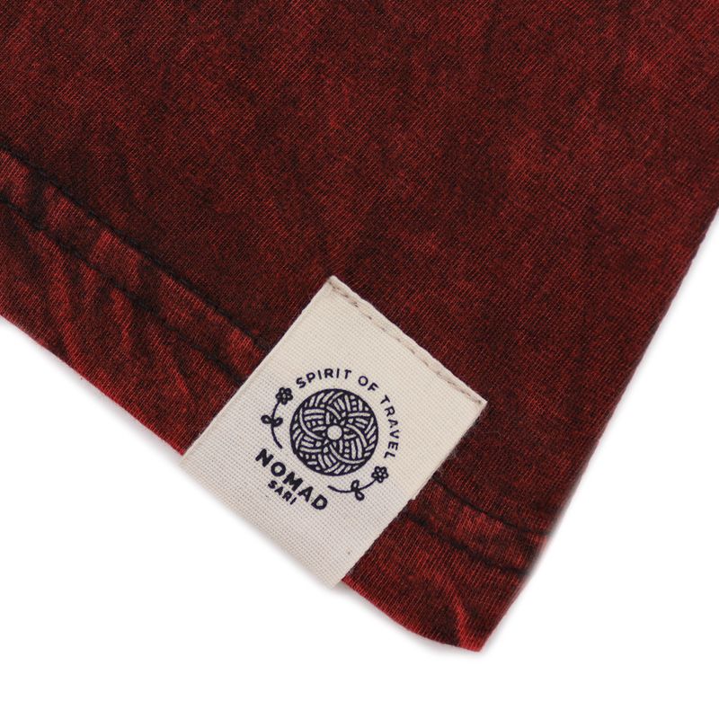 T-shirt Délavé à la Pierre Taille S – Mandala – Bordeaux