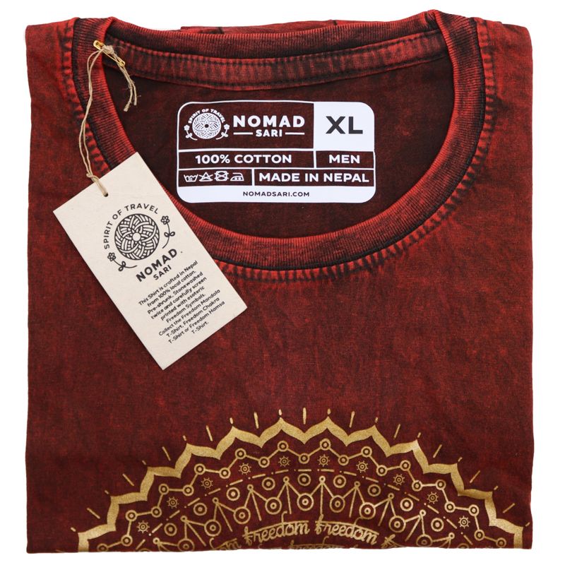 T-shirt Délavé à la Pierre Taille XL - Main de Fatma - Bordeaux