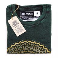 T-shirt Délavé à la Pierre Taille S - Mandala - Vert