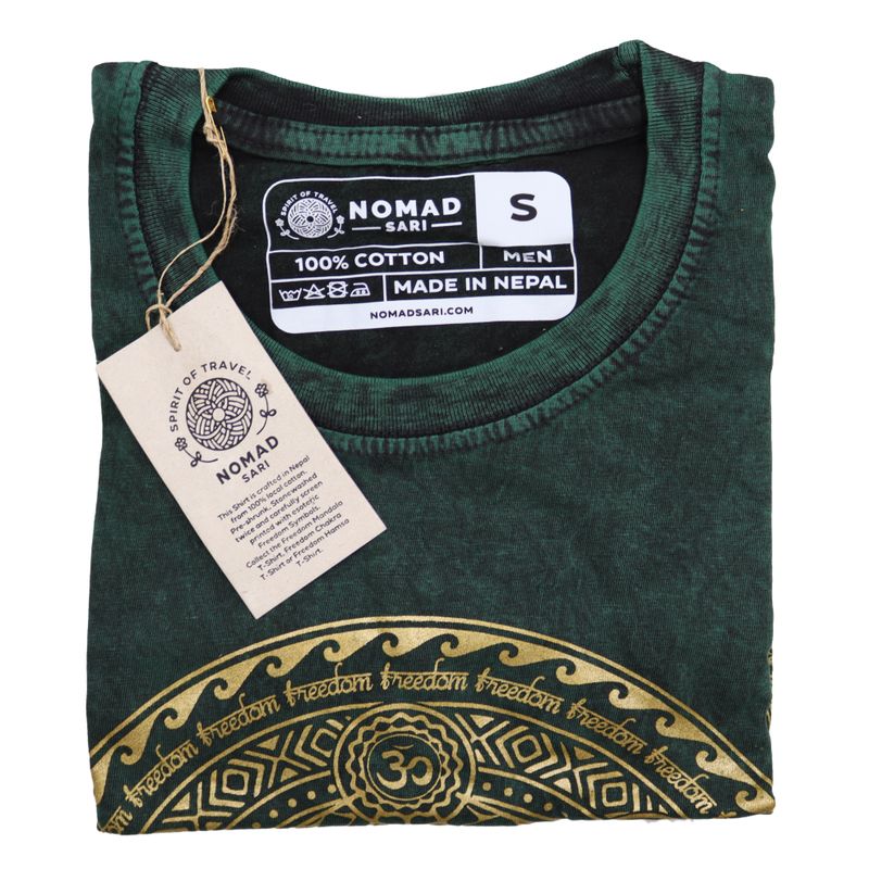 T-shirt Délavé à la Pierre Taille S - Chakra - Vert
