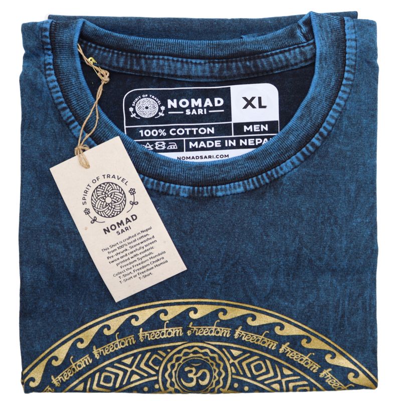 T-shirt Délavé à la Pierre Taille XL - Chakra - Bleu