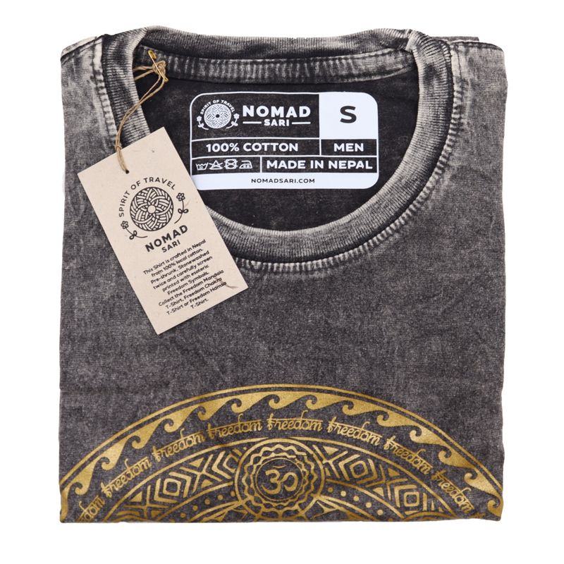 T-shirt Délavé à la Pierre Taille S - Chakra - Gris Foncé