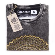 T-shirt Délavé à la Pierre Taille S - Mandala - Gris Foncé