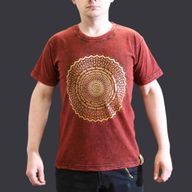T-shirt Délavé à la Pierre Taille S – Mandala – Bordeaux