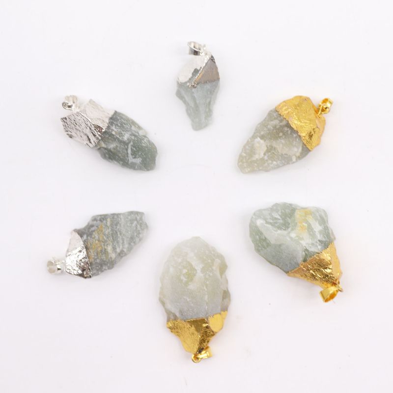 Pendentifs Plaqués Or & Argent avec Quartz Clair (6 assortis)