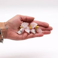 Pendentifs Plaqués Or & Argent avec Quartz Rose (6 assortis)