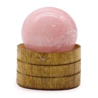 Sphère en Cristal de Gemme 40mm- Quartz Rose avec Support