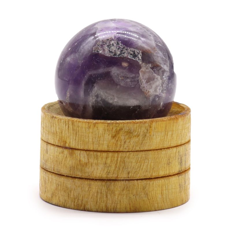 Sphère en Cristal de Gemme 40mm – Améthyste Africaine avec Support