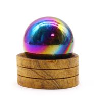 Sphère en Cristal de Gemme 50mm - Aura d’Améthyste avec Support