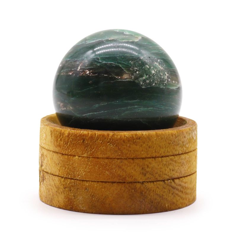 Sphère en Cristal de Gemme 50mm - Jade Indien avec Support