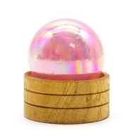 Sphère en Cristal de Gemme 50mm - Quartz Rose Aura Titane Aura avec Support