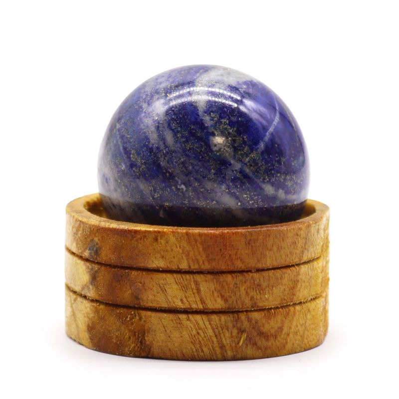 Sphère en Cristal de Gemme 50mm - Lapis Afghan avec Support