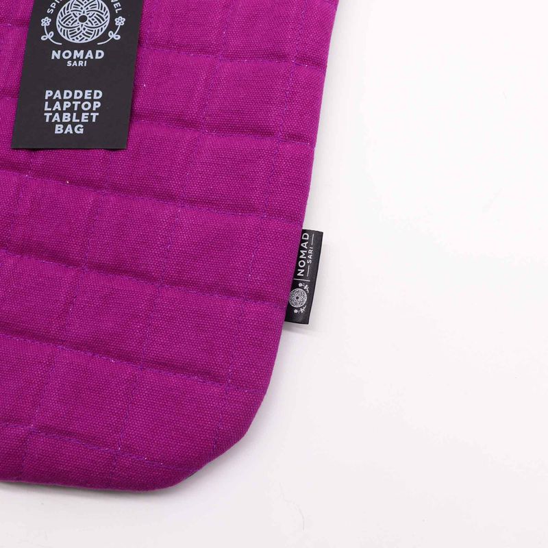 Pochette Rembourrée pour Ordinateur Portable - Brume Violette - Toile Délavée 14 oz