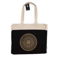 Grand Tote Bag (38 x 15 x 43 cm) – Chocolat Délavé 14 oz – Mandala Liberté