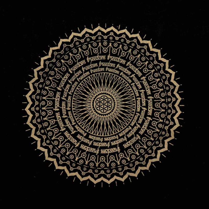 Grand Tote Bag (38 x 15 x 43 cm) – Chocolat Délavé 14 oz – Mandala Liberté