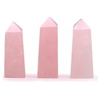 Pointes Obélisques en Pierre Gemme - Quartz Rose
