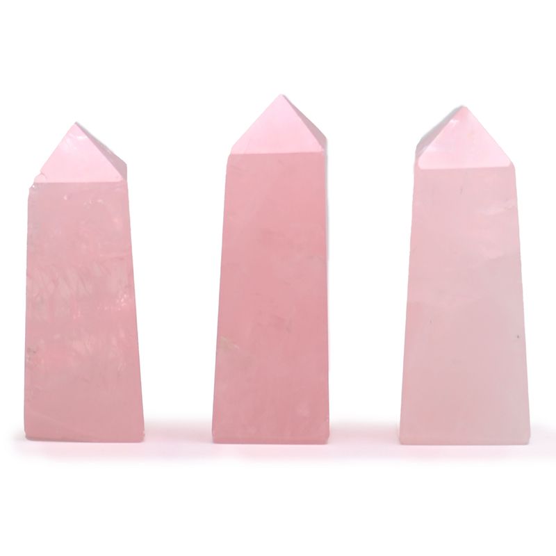 Pointes Obélisques en Pierre Gemme - Quartz Rose