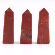 Pointes Obélisques en Pierre Gemme - Jaspe Rouge