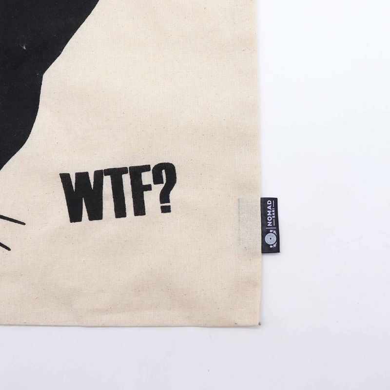 Sac Tote Bag Basique Iconic – Chat Noir – (40x36 cm) – Naturel 4oz