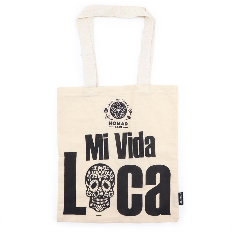 Sac Tote Bag Basique Iconic - Mi Vida Loca - (40x36cm) - Naturel 4oz