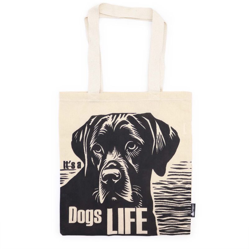 Sac Tote Bag Basique Iconic - Dog's Life - (40x36cm) - Naturel 4oz