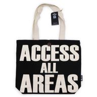 Sac Tote Bag Basique Iconic - ACCESS ALL AREAS - Noir - Naturel 10oz (36x43x10cm)
