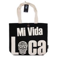 Sac Tote Bag Basique Iconic  - Mi Vida Loca - Noir - Naturel 10oz (36x43x10cm)