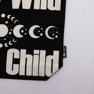 Sac Tote Bag Basique Iconic - Stay Wild, Mood Child - Noir - Naturel 10oz (36x43x10cm)
