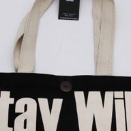 Sac Tote Bag Basique Iconic - Stay Wild, Mood Child - Noir - Naturel 10oz (36x43x10cm)
