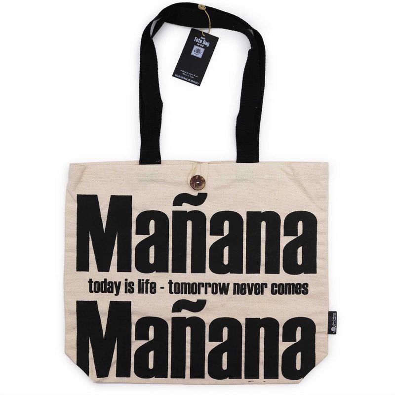 Sac Tote Bag Basique Iconic  - Mañana Mañana - Naturel 10oz (36x43x10cm)