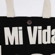 Sac Tote Bag Basique Iconic  - Mi Vida Loca - Noir - Naturel 10oz (36x43x10cm)
