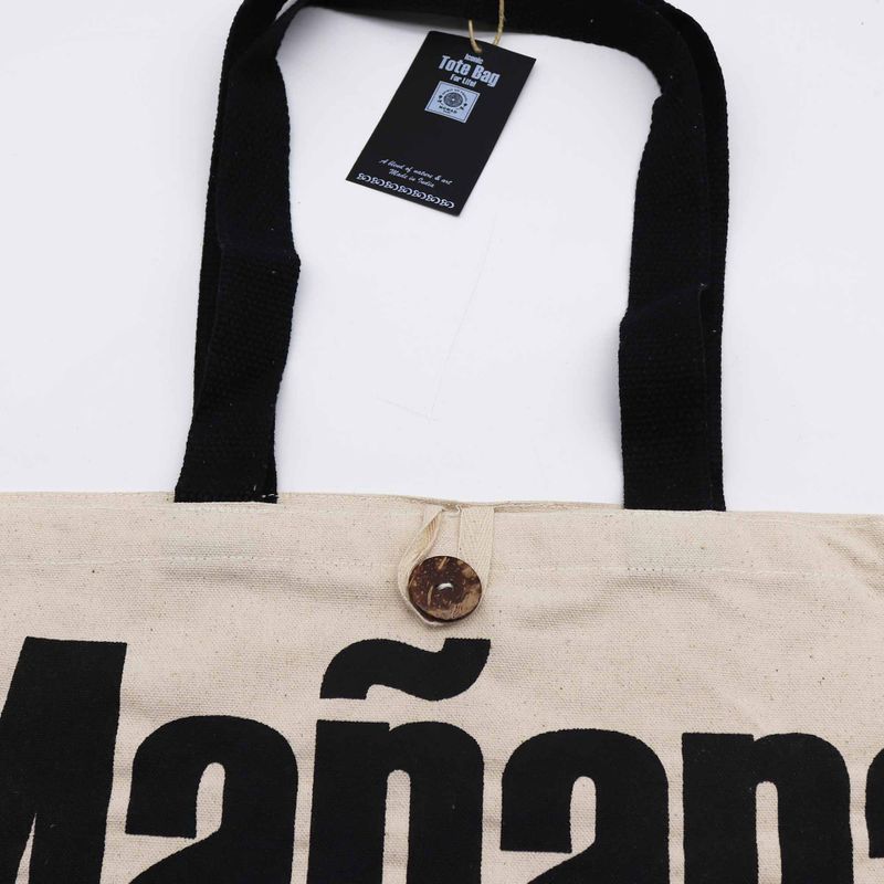 Sac Tote Bag Basique Iconic  - Mañana Mañana - Naturel 10oz (36x43x10cm)