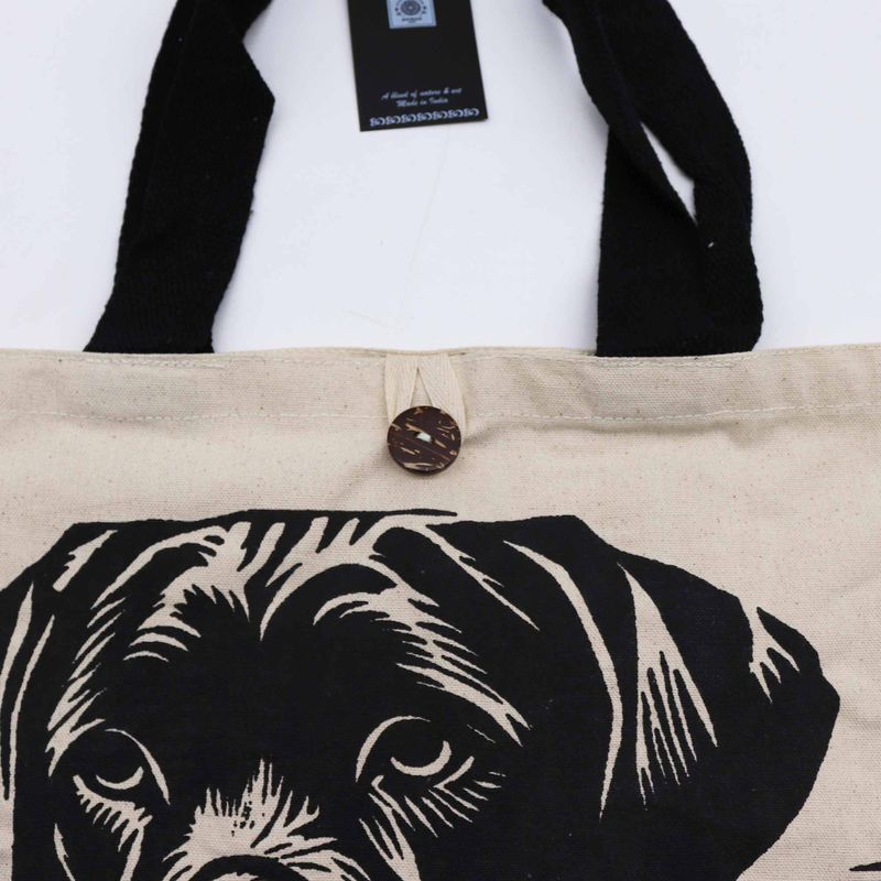 Sac Tote Bag Basique Iconic  - It's a Dogs Life - Blanc - Naturel 10oz (36x43x10cm)