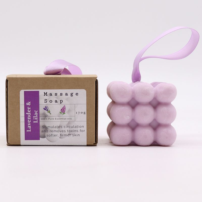 Savons de Massage emballés dans une boîte - Lavande et Lilas