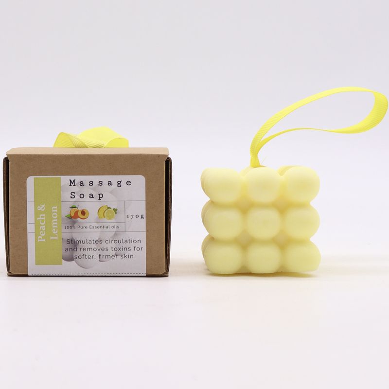 Savons de Massage emballés dans une boîte - Pêche et Citron