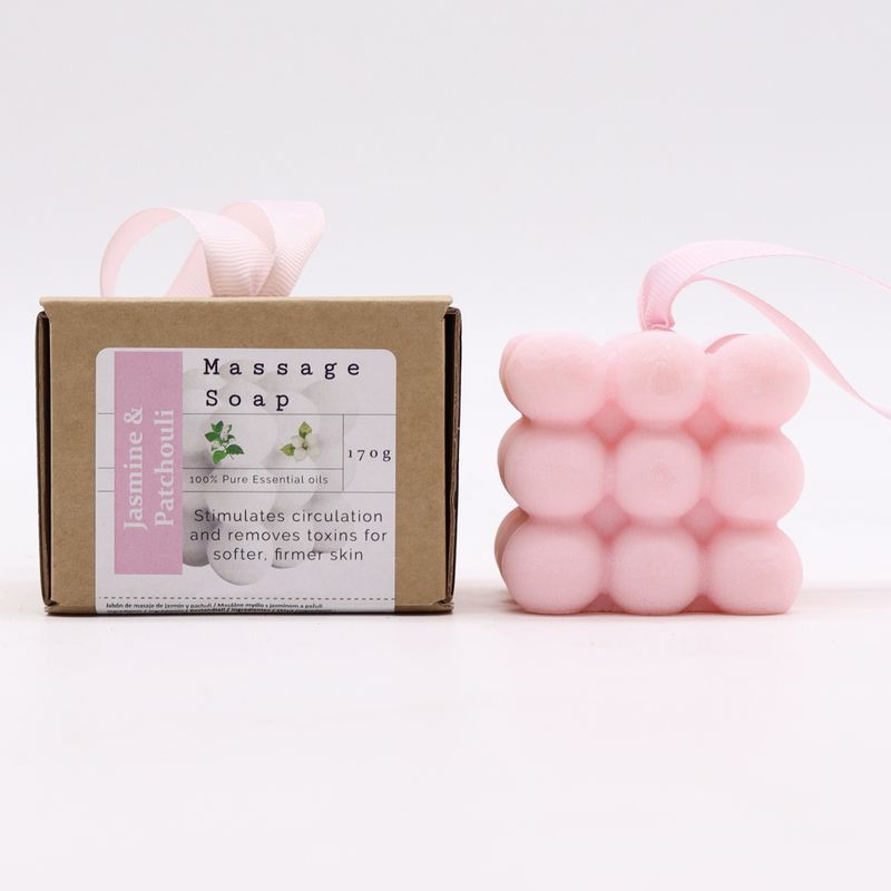 Savons de Massage emballés individuellement dans une boîte - Jasmin & Patchouli