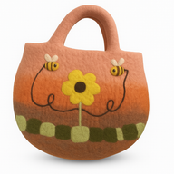 Sac en Feutre Soleil Fleur & Abeilles - 35x27cm