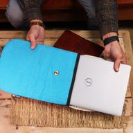 Pochette Rembourrée pour Ordinateur Portable - Turquoise Intense - Toile Délavée 14 oz