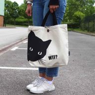 Sac Tote Bag Basique Iconic - Chat Noir - Naturel 10oz (36x43x10cm)