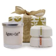 Coffret Cadeau – Agrumes Frais (Bougie) + Clémentine & Rouleau Marocain (Galets Effervescents)
