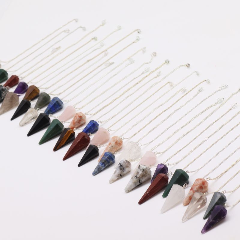 Pack de Démarrage Pendule en Gemmes (12x 3 cristaux) 4 cm - Pyramides 6 Côtés