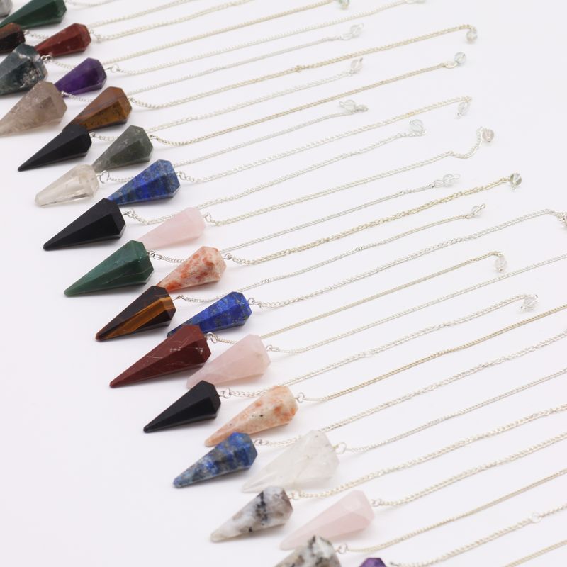 Pack de Démarrage Pendule en Gemmes (12x 3 cristaux) 4 cm - Pyramides 6 Côtés