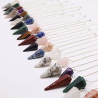 Pack de Démarrage Pendule en Gemmes (12x 3 cristaux) 4 cm - Pyramides 6 Côtés