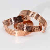 Bracelets en Cuivre Massif avec Gravures d'Affirmations (assortis)