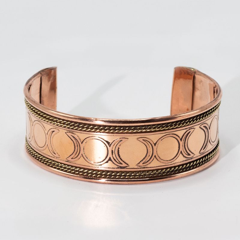 Bracelets à Larges Bandes en Cuivre avec Décor en Laiton (assortis)